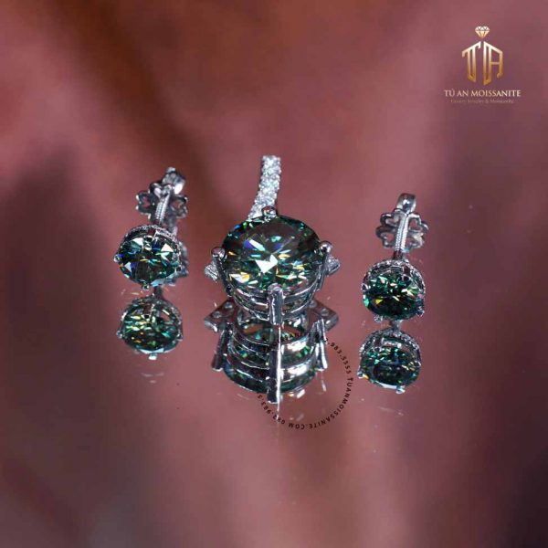 bộ trang sức kim cương nhân tạo cao cấp moissanite 1003 tú an jewelry