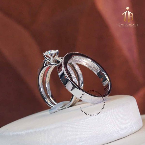 nhẫn cưới kim cương nhân tạo cao cấp moissanite n1183 tú an jewelry