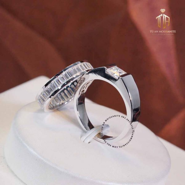 nhẫn cưới kim cương nhân tạo cao cấp moissanite nc1184 tú an jewelry