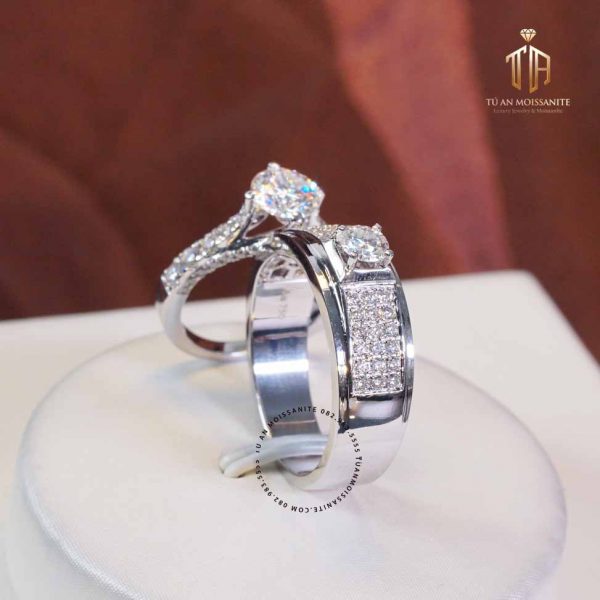 nhẫn cưới kim cương nhân tạo moissanite nc1178 tú an jewelry