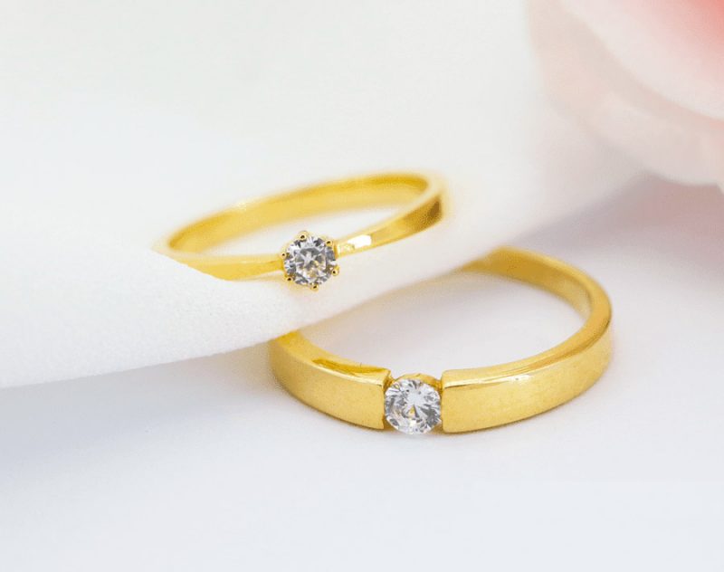 Nhẫn cưới vàng tây 10K đẹp - Vàng Hà Anh|Uy tín-Chất lượng